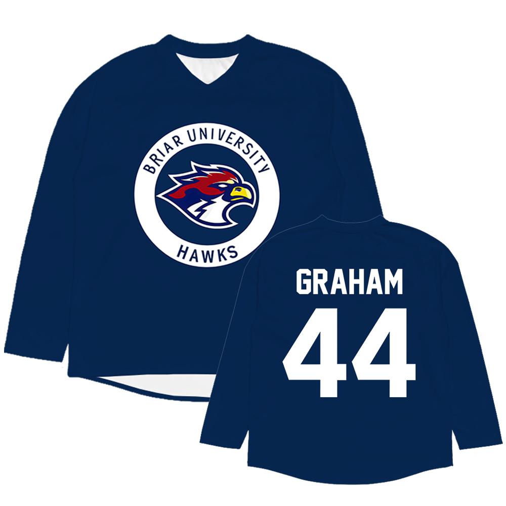Off Campus Briar University Hockey Jersey Graham 44 22 DI LAURENTIS 66 Tucker46 Design T-shirt Long Sleeve Men Women Tshirts 3D Jerseys Summer Tops