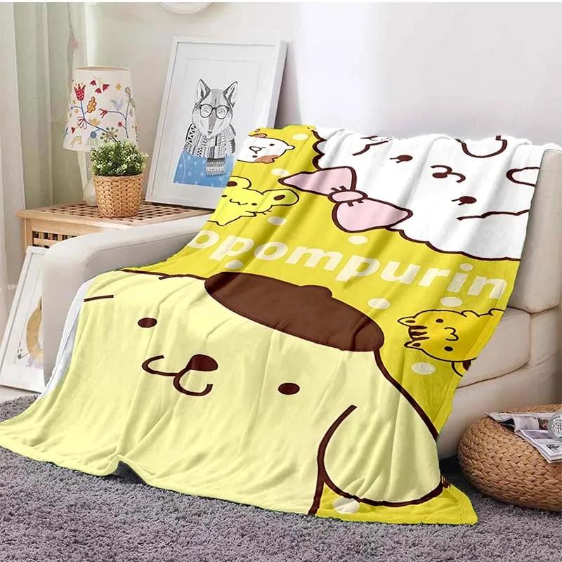 Pom Pom Purin Dog Cartoon Blanket for Sofa Cute Soft Flannel Throw Fluffy Bed Blanket New Born Winter Blanket Girl Kids Gift