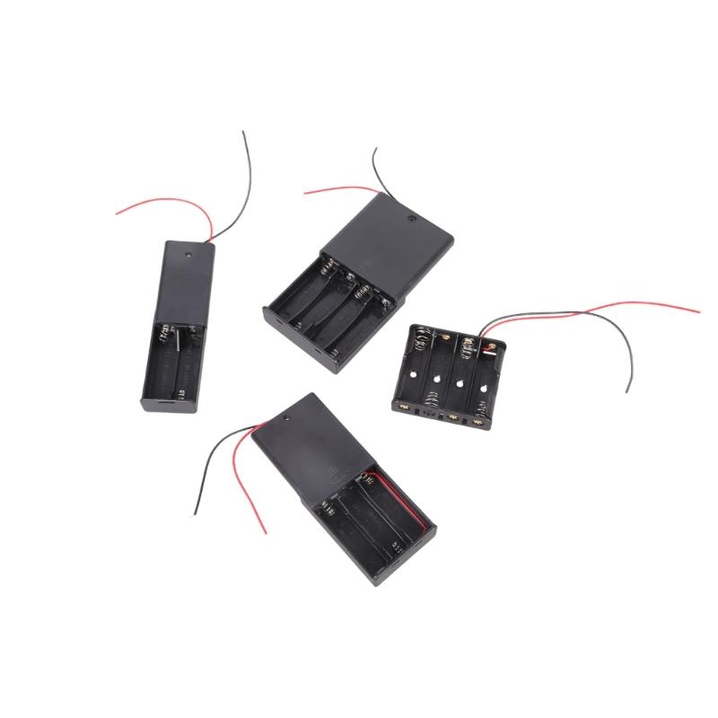 Flexible 2A Battery Holder Box Plastic Battery Organiser Case with Wire for DIY Circuits and Electronics Projects