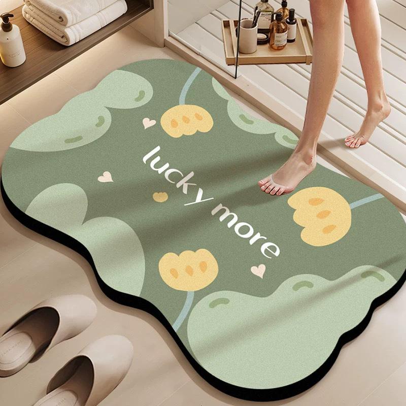 Cute Cartoon Diatom Mud Bathroom Mat: Non-slip, Quick-dry, Absorbent Foot Mat 40x60cm