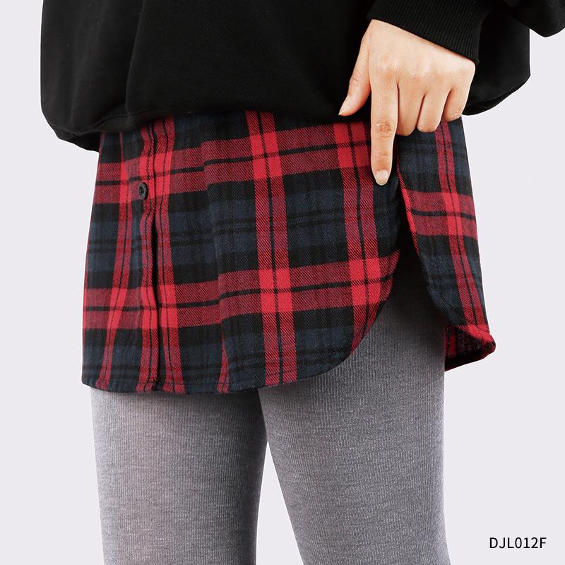 

Женская синяя полосатая миди-юбка-пеплум с ложным подолом и многослойный свитер-подкладка - Осенне-зимняя юбка, закрывающая бедра M {40-55 kg}