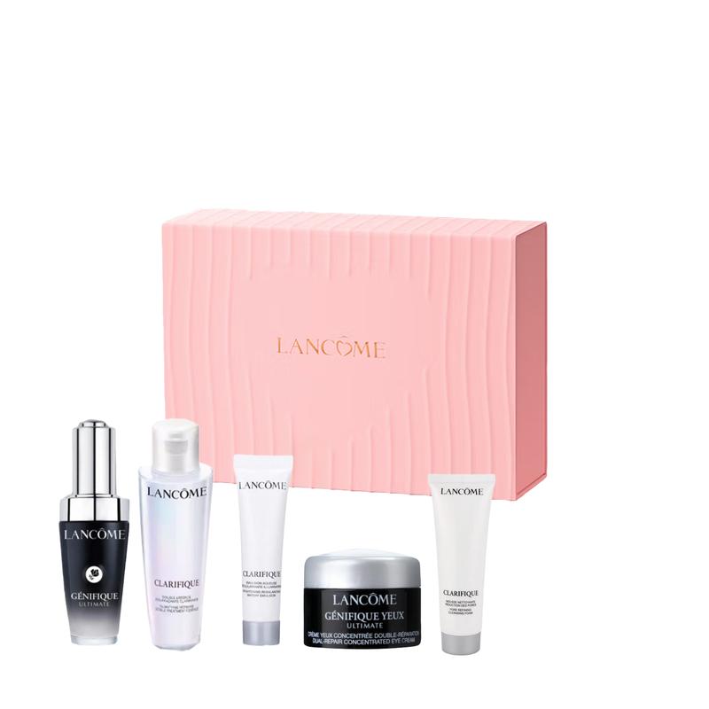 Lancôme Small black bottle essence skin care set limited gift box Aurora soothing and moisturizing five-piece set чёрный