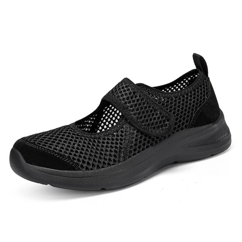 

Velcro mesh thin breathable casual shoes women s summer new outdoor hiking large size mother women s shoes 35