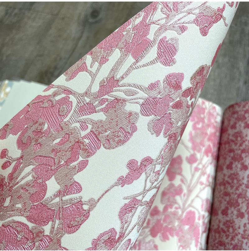High-End Luxury American Floral Wallpaper Striped Bedroom Living Room 3D European Pastoral Large Flower Tv Background Wall Paper