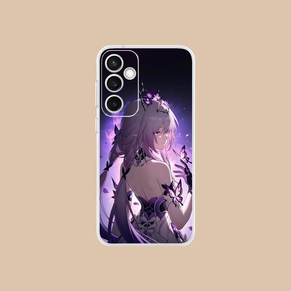 HSR Castorice Clear Mobile Phone Case for Samsung Galaxy S25 S24 S23 S22 S21Plus FE Ultra Colorful Cover