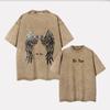 Summer print made old Cartoon Vintage Wash Cotton Short Sleeves Loose casual Street Print T-shirt Oversize