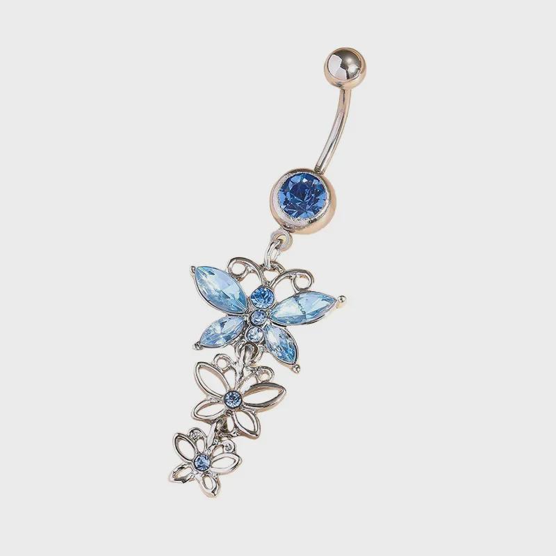 Multi-Color Butterfly Belly Button Ring - Personalized Fashion Piercing Jewelry