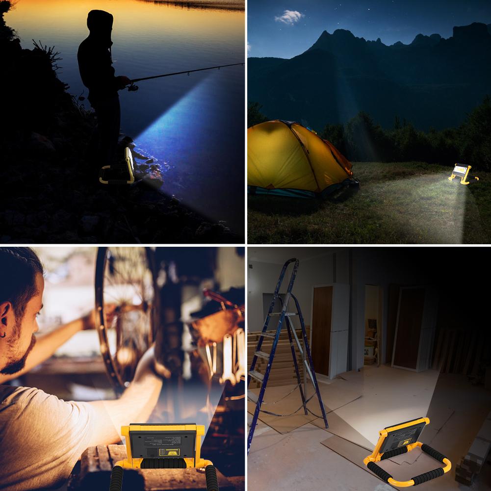 20W rechargeable LED stand light, folding portable light, built In battery 4400 mAh, yellow stand