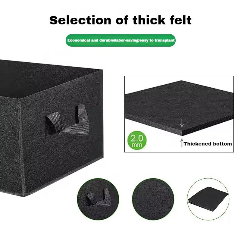 Garden Planting Bag Felt Grow Bag Rectangle Plant Nursery Pot Outdoor Garden Flower Growing Bag Vegetable Planting Container