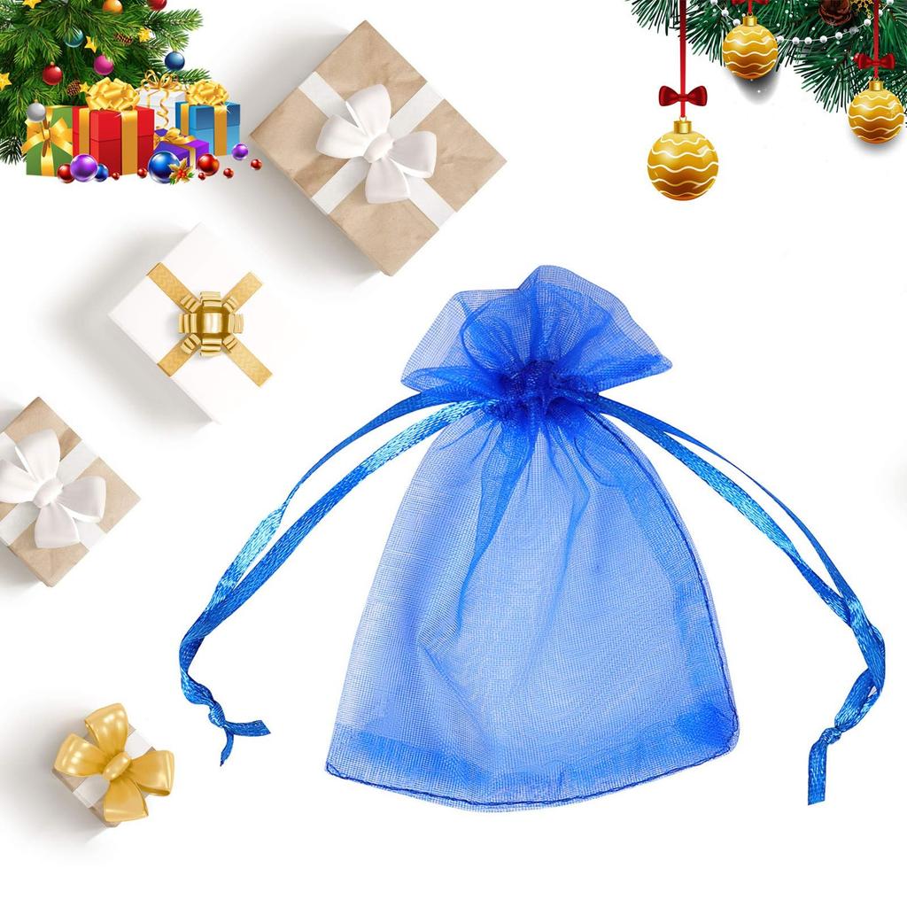 Jednobarevná dárková taška z organzy se stahovací šňůrkou 100PC 7x9cm