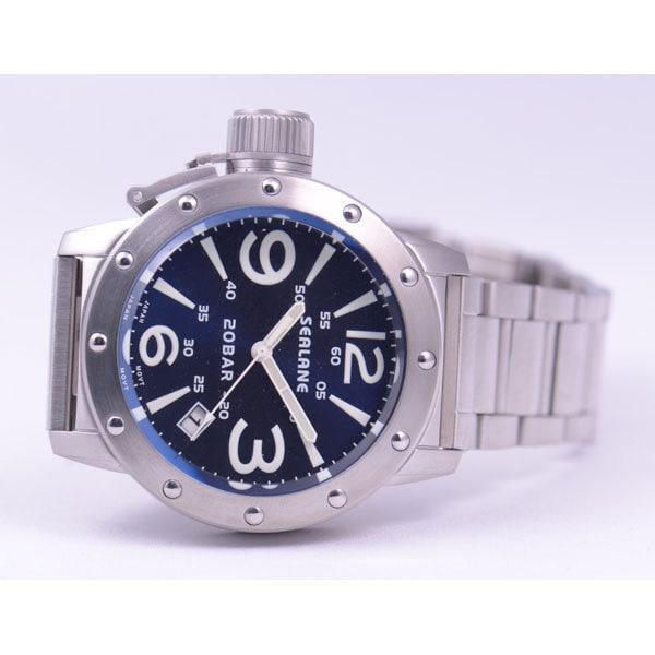 SEALANE Men's SE32-MBL (20atm Waterproof Watch Sun Flame) Round Watch Silver Stainless Analog