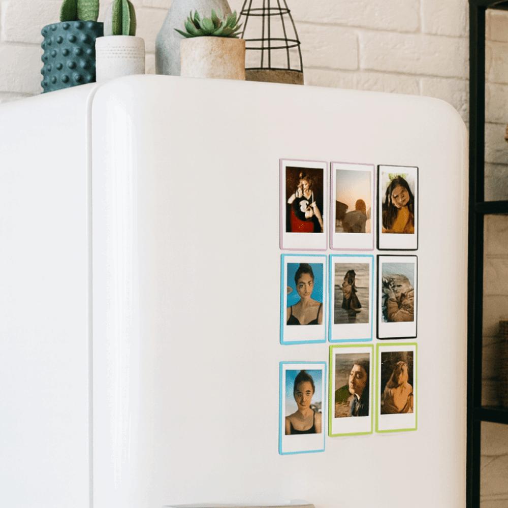 5 Stück Plastik Magnetische Fotorahmen 3-Zoll Foto Tasche Foto Beutel Kühlschrankmagnet Wanddisplay