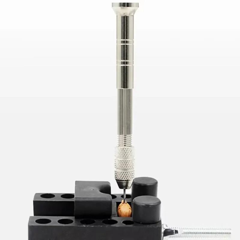 0.8-3.0mm Mini Hand Drill Set - Precision Manual Rotary Tool with Twist Bits & Pin Vise for Watch Repair and Woodworking