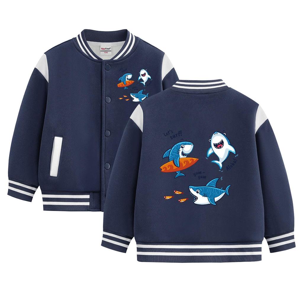 Kinder Baseballjacke mit Fleece-Futter - Lässige Herbst-/Winter-Oberbekleidung