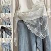 Trend Floral Embroidery Women's Lace Belt Versatile Korean Version Hem Skirt Triangle Scarf Women's Pants Waist Decorative