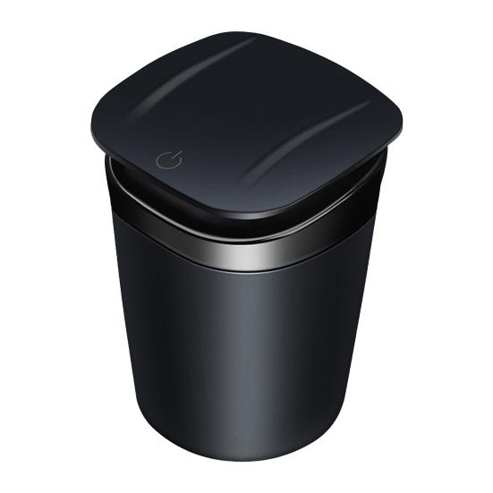 Glow in The Dark Car Ashtray Cup with LED Light Metal Liner Automatic Pop Sealing Ring for Smoke Control Portable