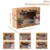 6pcs/Set Foldable Kraft Paper Boxes PVC Window Gift Packaging Boxes  Christmas Season