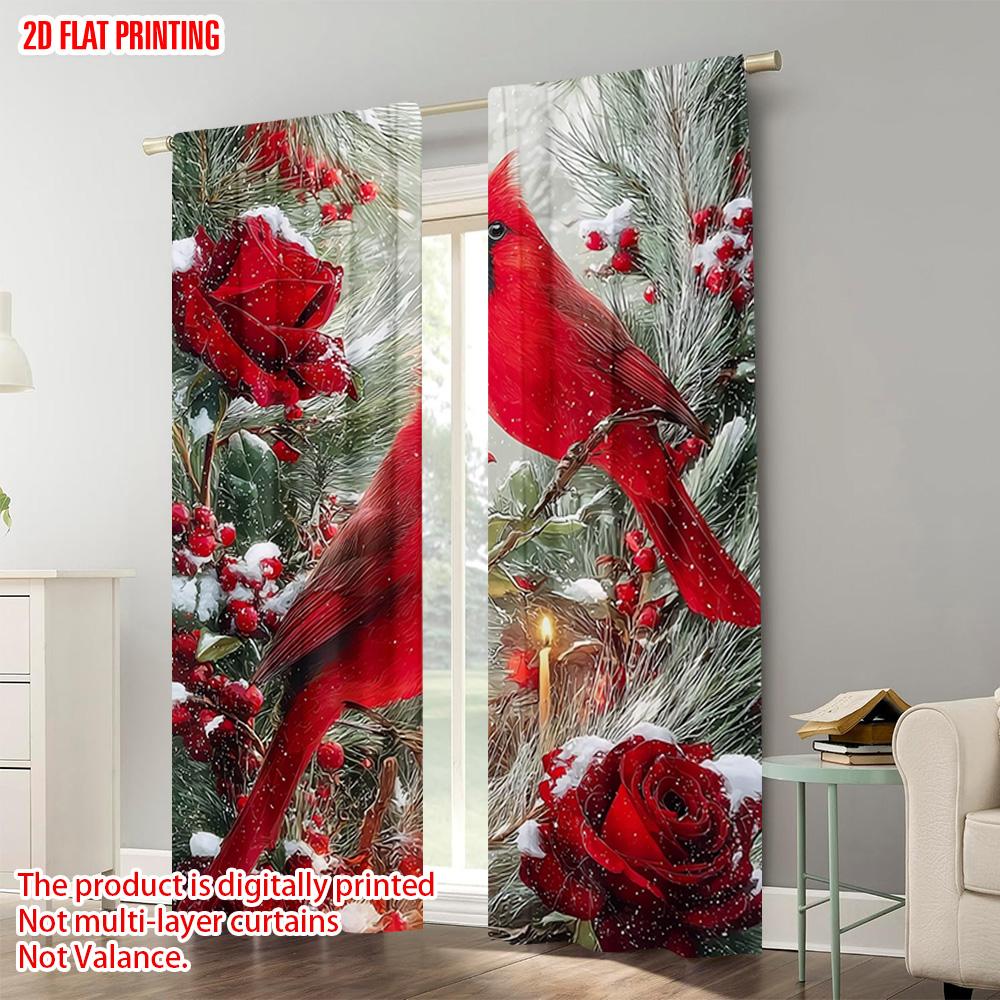 2 st flygplanstryck Gardiner Digitaltryckt kardinal Mångsidig 100% Polyester (utan spö) Gåvor Användning för Sovrum