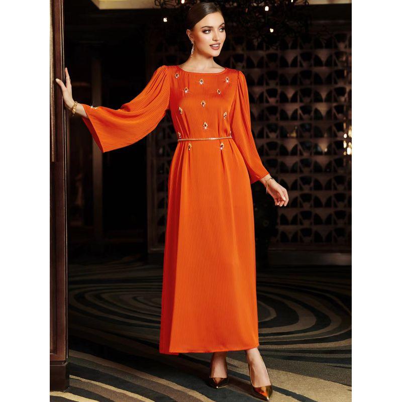 New Arrival Ethnic Style Hand-Stitched Diamond Knitting Party Dress Dress Hand Sewn Diamond Dress