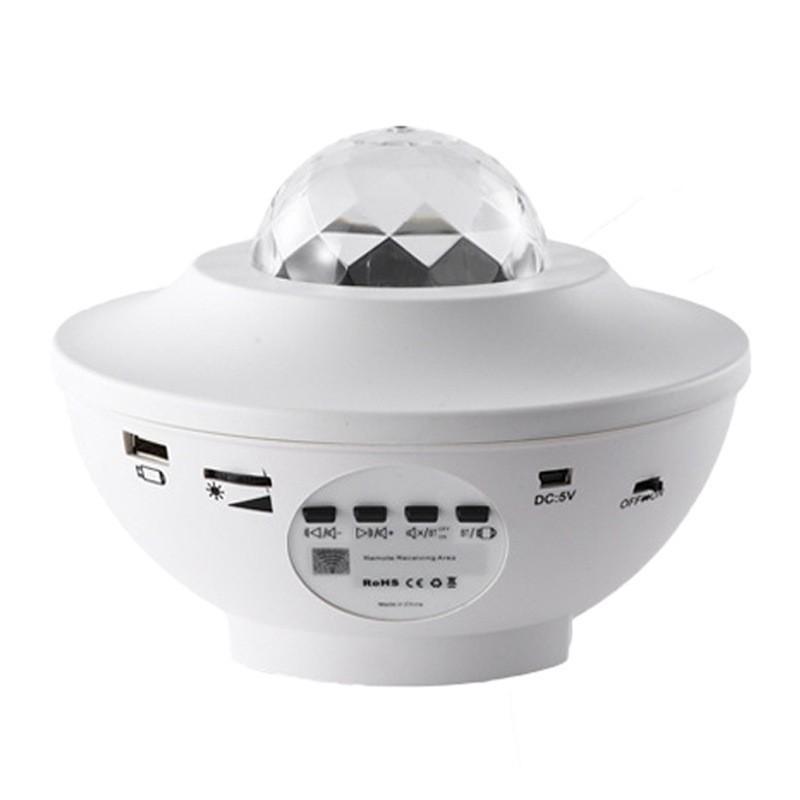 Bluetooth Music Remote-Controlled Ripple Starry Sky Projection Lamp for Bedroom Atmosphere Night Light with Full Sky Star Romantic Laser Table Lamp
