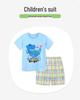 Summer 2026 Boys' Plaid Dinosaur Print Shorts Set - European & American Style Two-Piece