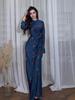 Breathable Floral Ice Silk Long Sleeve Summer Dress - 2024 European and American Fashion with Round Neck Design