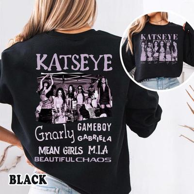 2026 Katseye 2-seitiges T-Shirt, Katseye Kpop-T-Shirt, Katseye Beautiful Chaos T-Shirt, Kpop Musik Fan Geschenke, Katseye Mädchen T-Shirt, Kpop Geburtstags-T-Shirt