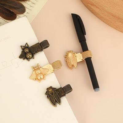 1 Pcs  Pen Clip, Vintage-Style Insect Pen Clip, Zinc Alloy Pen Clip, Souvenir Bookmark, Student Notebook, Retro Spring Clip