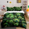 Peacock Feather Decor Set Soft Comfortable Duvet Cover Bedding Set Included 1*Duvet Cover & 2*Pillowcases Gift