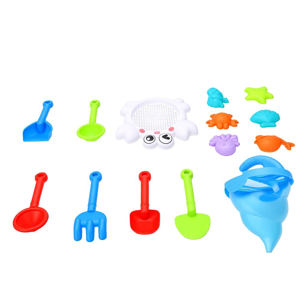 14 PCS Beach Toy Set Sand Tools for Outdoor Play Sandcastle Building Water Pouring Drip Sand Timer Toys for Toddlers