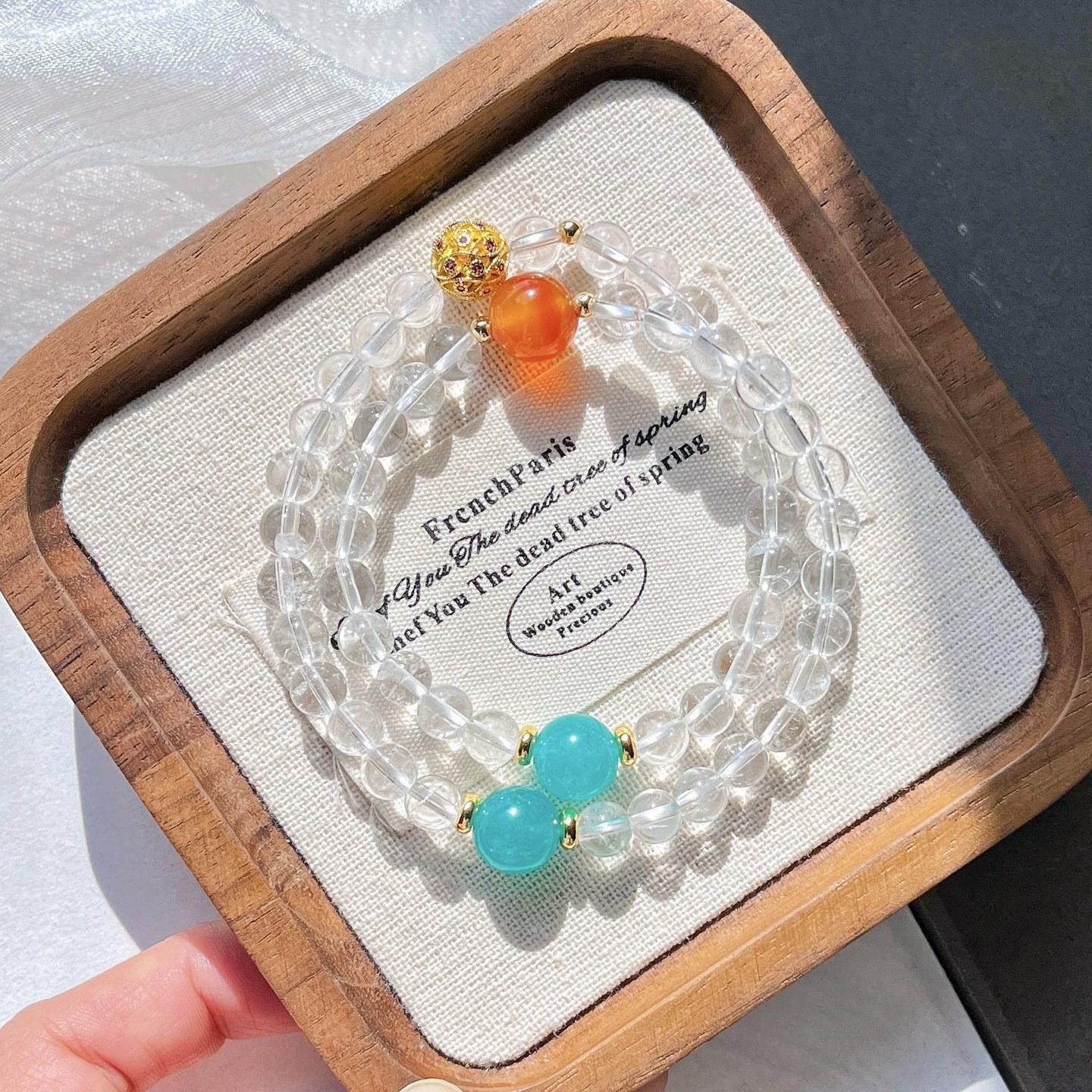 6Mm Autumn And Winter Natural Design Multi-Circle Bracelet Bracelet