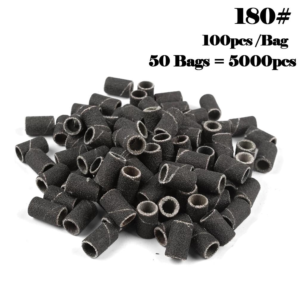 5000pcs Nail Art Sanding Bands 80# 120# 180# 240 Grinder Band for Manicure Drill Machine Removing Gel Varnish Pedicure