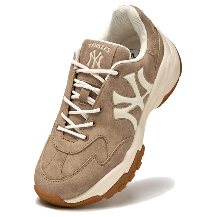 MLB New York Yankees Height Increasing Low top Chunky Sneakers Unisex Brown 3ASHVT35N-50BRS