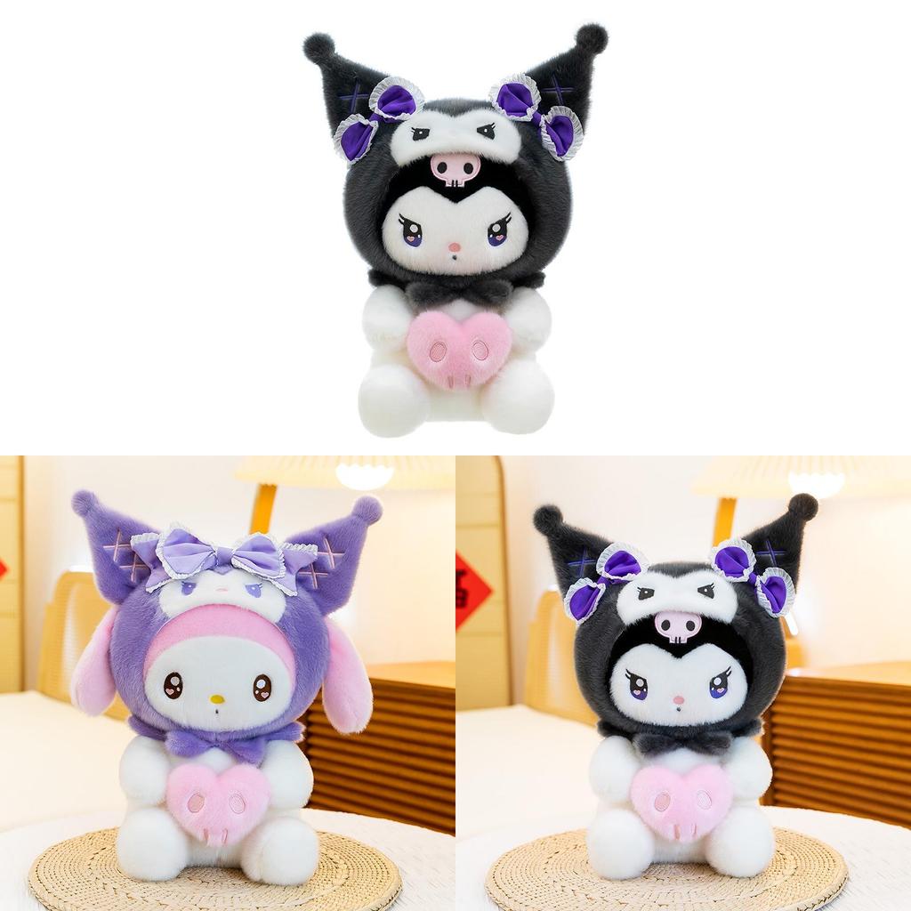 Melody Kuromi Plush Toy With Soft Rabbit Fur For Kids And Collectors