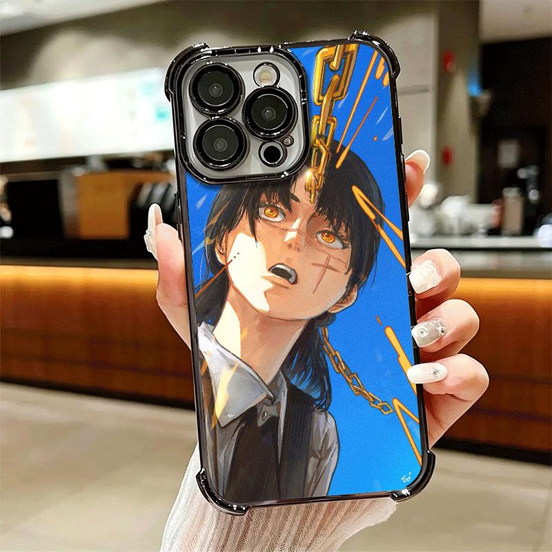 Anime Character Yoru War CSM Soft Phone Case For iPhone 15 16 17 Air 14 Pro Max 16E Plus 13 12 Mini Plating Anti-Fall Fundas