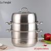 RuFengLai 32CM 3-Schicht 304 Edelstahl Dampfgarer Topf