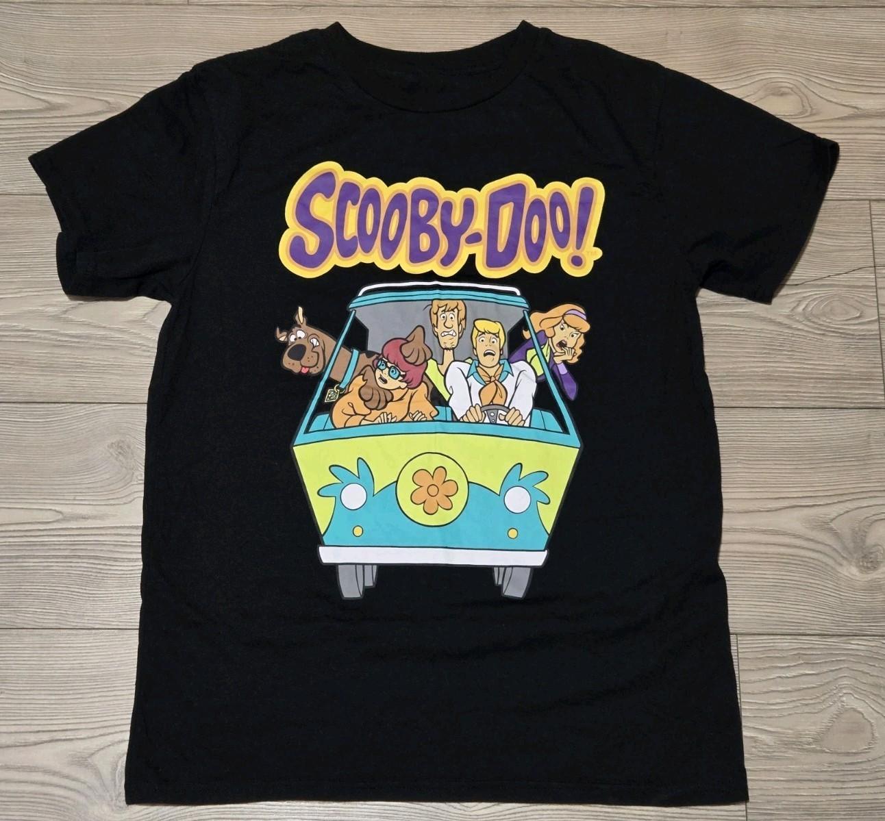 Scooby Doo T- Shirt Mens Size Large Black Mystery Machine Unisex T-Shirt S