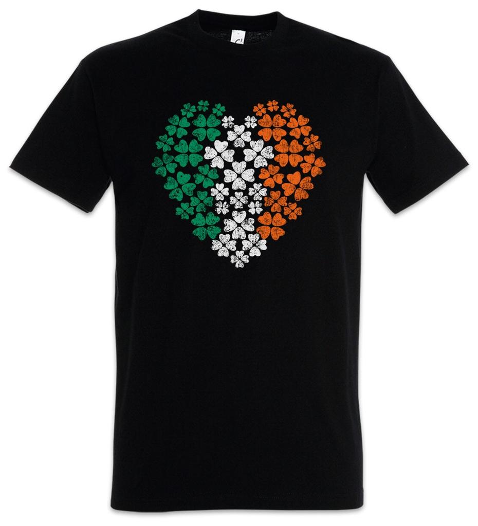 Irish Cloverleaf Heart Mens T-Shirt Mens Womens Tees Top Cloverleaf Ireland Ireland Shamrock Irish