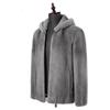 Men's Imitation Fur Winter New Imitation Mink Coat Men's Hooded Imitation Mink Jacket Imitation Rex Rabbit Hair Stand-up Collar
