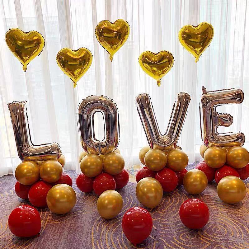 Honeymoon Room Wedding Scene Decor Set: Love Letter Balloons & Transparent Boxes
