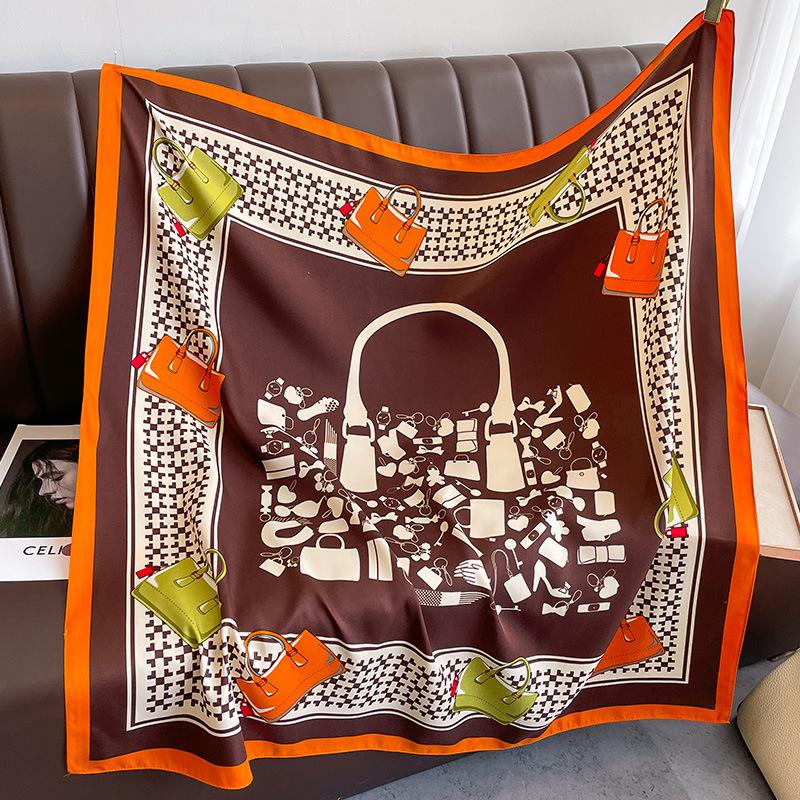 Korean New Fashion Square Scarf Temperament Versatile Scarf Gauze Scarf Decorative French Scarf Women's Beach Towel Scarf Summer