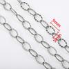 1Meter Embossing 304 Stainless Steel 7mm Oval Shape Handmade Chains for DIY Craft Necklace Bracelets Jewelry Making Accessories