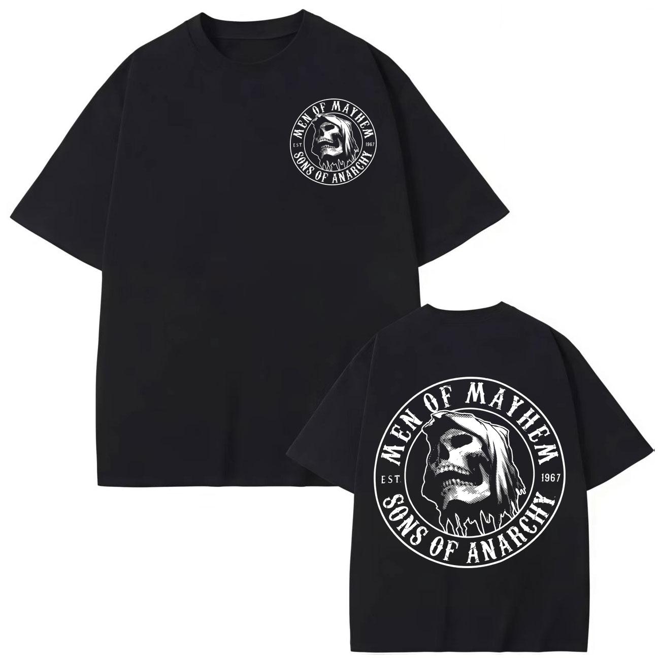 

TV Play Sons of Anarchy Print T Shirt Men Women Clothing Gothic Retro Short Sleeve T-shirt Summer Casual Loose T-shirts S