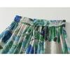 DIMANAF 2026 Summer New Plus Size Women Long Pants Loose Elastic Waist Casual Lady Bottoms Print Floral Beach