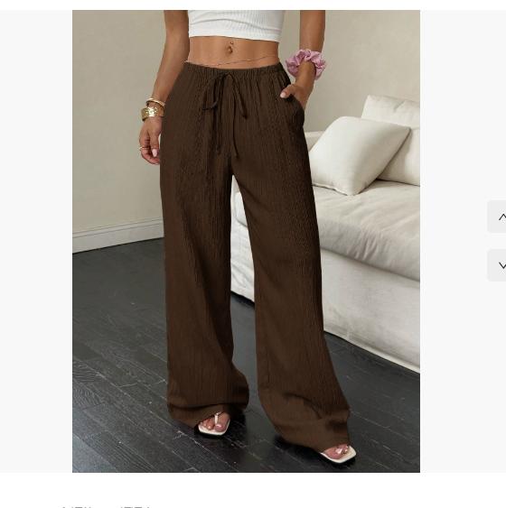 Summer Women's Casual Solid Color Texture Fabric Waist Belted Side Pocket Wide Leg Pants