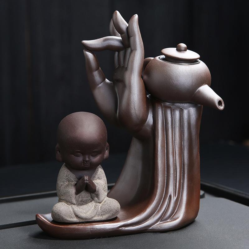 Ebony Tea Ceremony Accessories, Six Gentlemen Set, Purple Clay, Tea Drain Filter, Little Monk Decoration