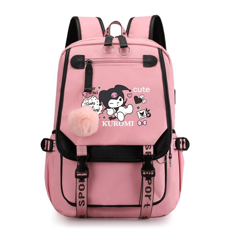 

Kuromi Cartoon Schoolbag Junior High School High School Female Students Large Capacity Casual Light Backpack no specification