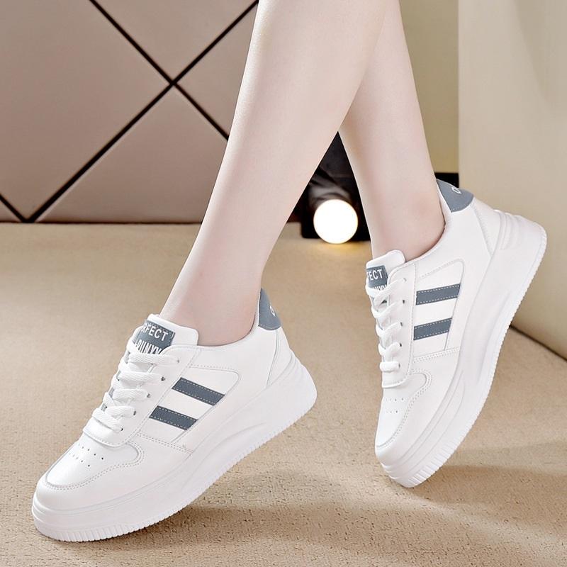 Women White Chunky Platform Sneakers Casual Athletic Skate Shoes
