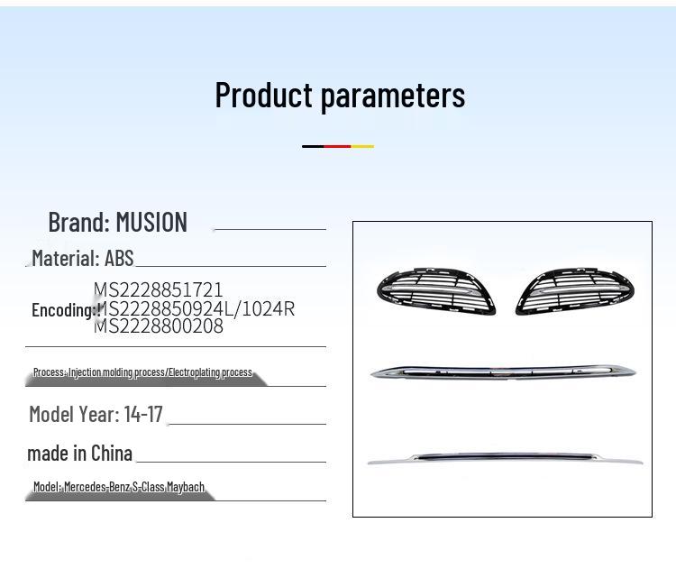 Mercedes-Benz Maybach S-Class Rear Bumper Chrome & Decorative Strips for S400, S500, S600.