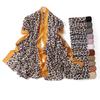 Sonnenschutz Voile Dünner Damen Schal Hijab Klassischer Leopardenmuster Schal Weicher Damen Foulard Viskose Damen Wickelschals